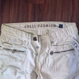 Guess Premium White Zippered Pants